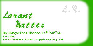 lorant mattes business card